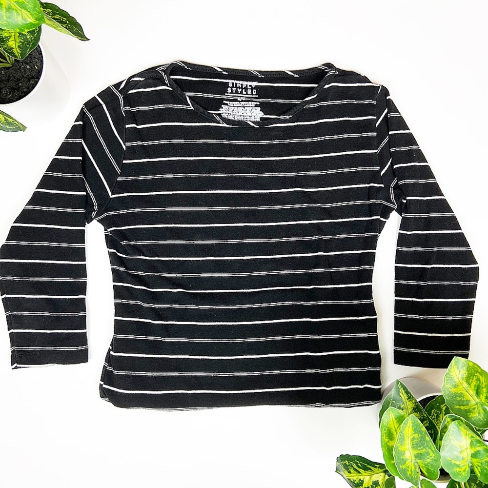 Black and White Striped Top